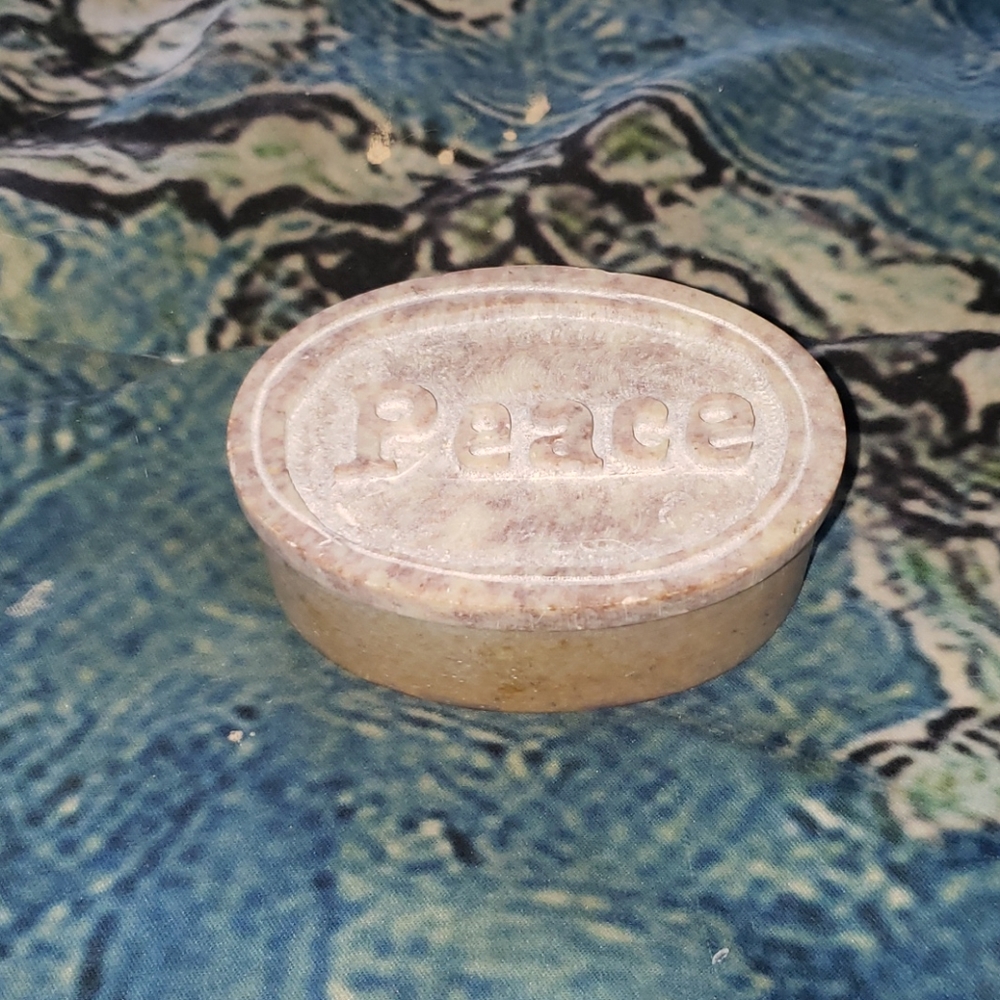 Soapstone 'Peace' decorative box